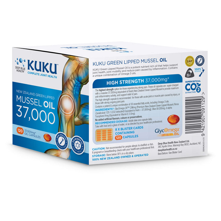 KUKU Mussel Oil 37,000  - High Strength - 120 caps