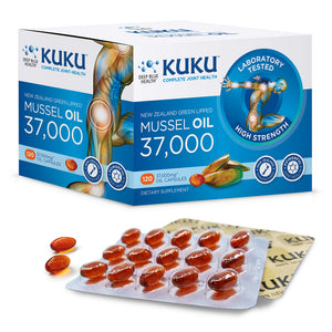 KUKU Green Lipped Mussel Oil 37,000mg 120 capsule box set natural joint supplement New Zealand