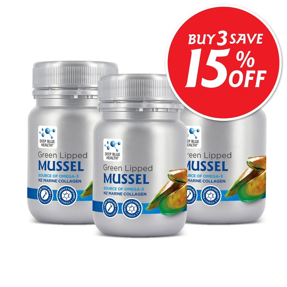 Green Lipped Mussel — Buy 3 & Save 15% - Deep Blue Health NZ