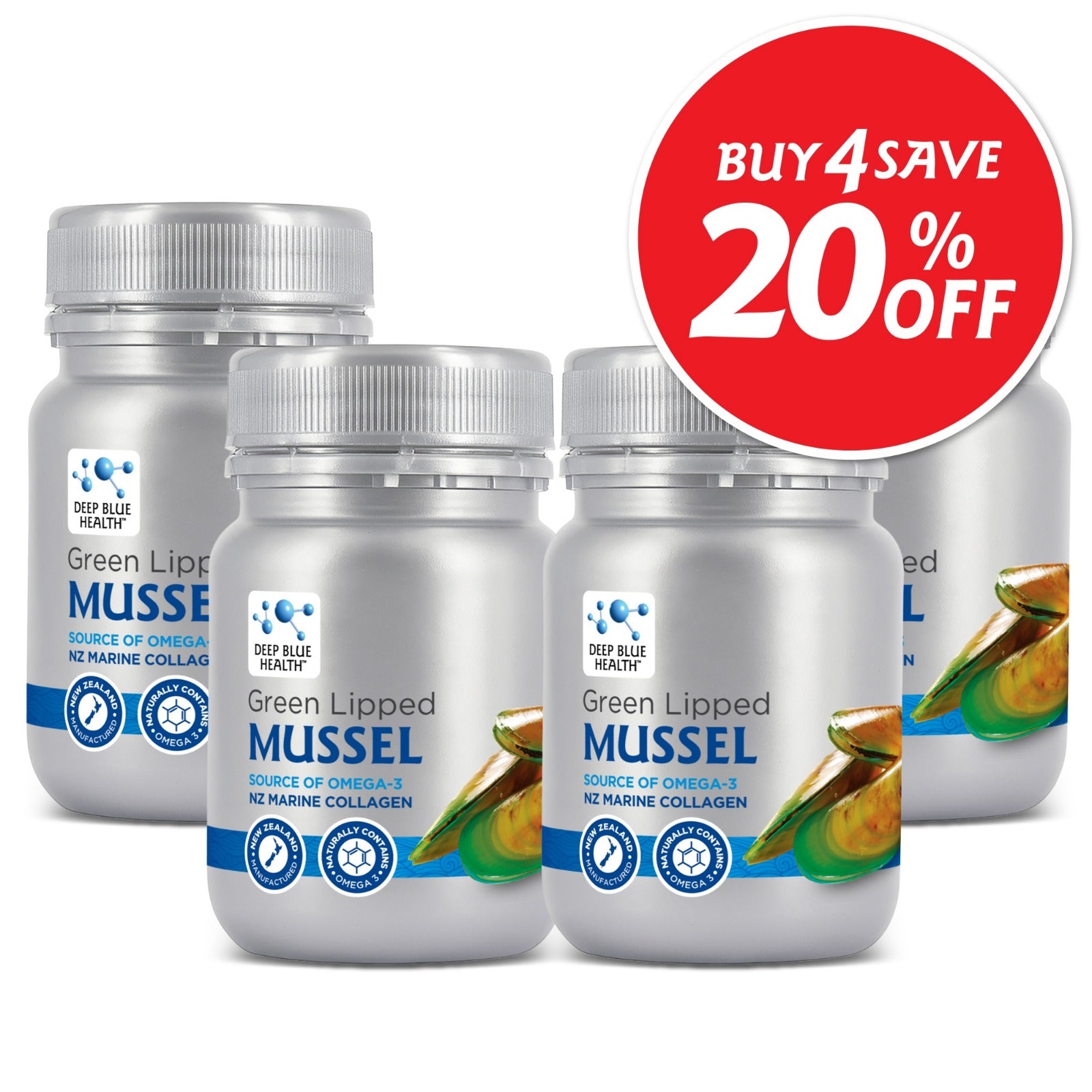 Green Lipped Mussel — Buy 4 & Save 20% - Deep Blue Health NZ