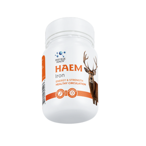 Haem Iron bottle with deer — 90-capsule NZ haem iron supplement from pasture-raised deer